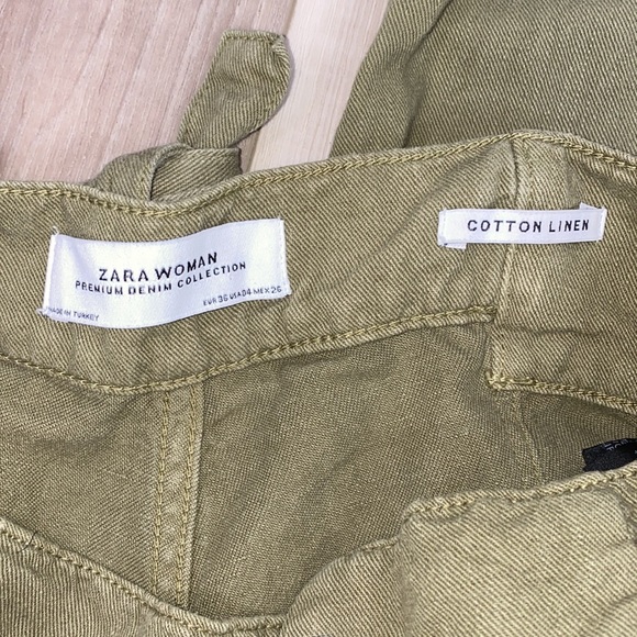 Zara women’s wide leg high rise cotton linen pants size 4 - Picture 6 of 8